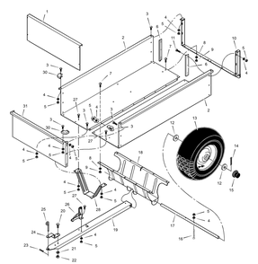 Utility Dump Cart - 17 Cubic Foot Diagram and Parts List for 242012X00A 2003 Briggs and Stratton Lawn Tractor Accessories